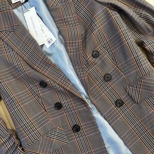 Veronica Beard Plaid Dickey Cinched Arm Jacket